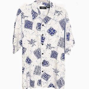 Tiki Men’s Hawaiian Short Sleeve Button Down Shirt